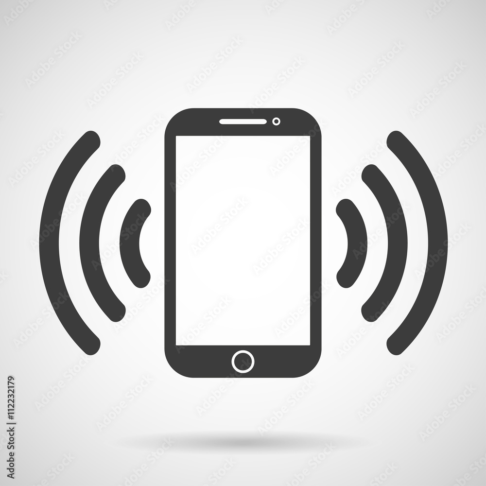mobile phone icon with shadow on a white background, vector illustration stylish mobile phone icon with shadow on a white background, vector illustration stylish