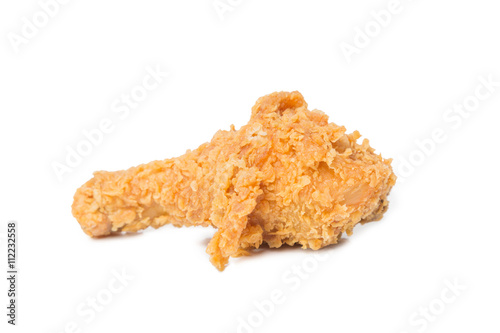 Fried calf chicken isolated on white