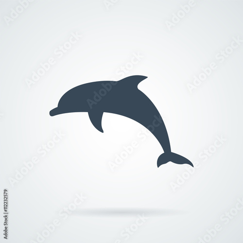 Dolphin black Silhouette vector illustration