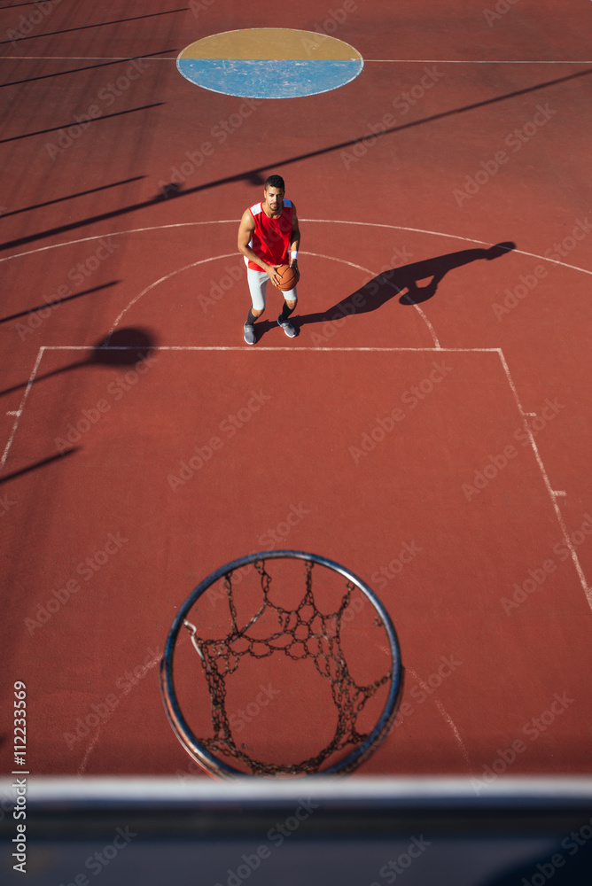 Fototapeta premium Showing free throw skills