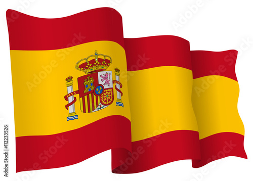 Spain vector flag isolated on white.