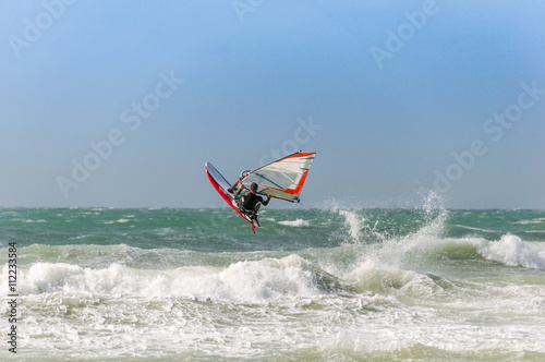 Wave-Jumping windsurfer