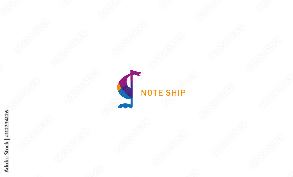 Obraz premium development creative logo note ship