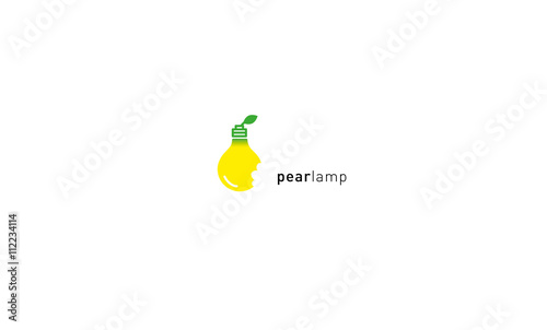 development creative logo pear lamp