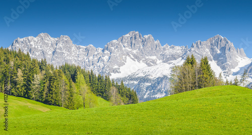 Alpine scenery in spring, Wilder Kaiser,Kitzbühel,Tyrol,Austria