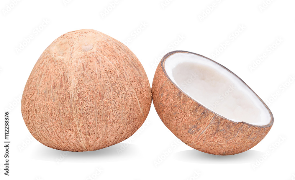 coconuts on white background coconuts on white background