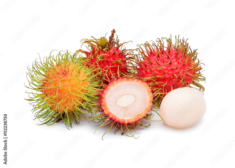 fresh rambutan isolate on white background