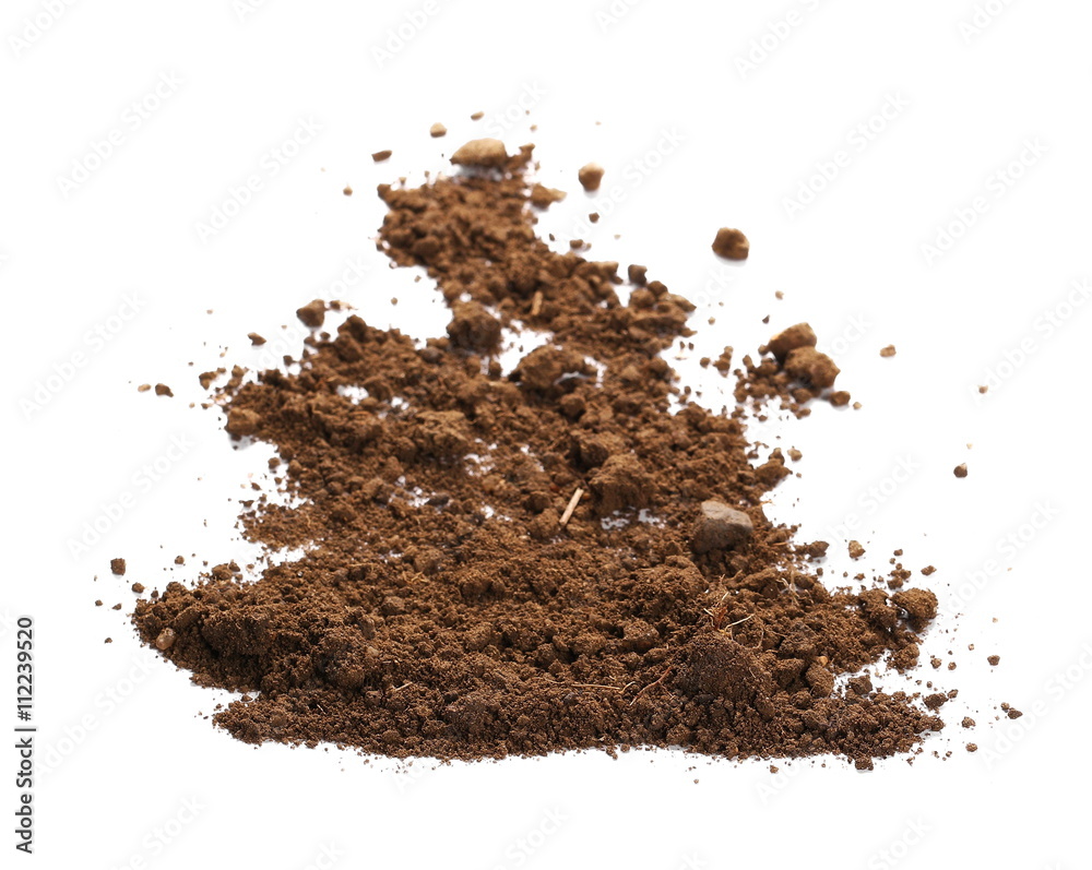 pile dirt isolated on white background, with clipping path pile dirt isolated on white background, with clipping path
