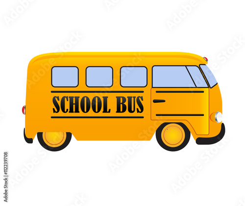 School Bus Icon Isolated on White Background