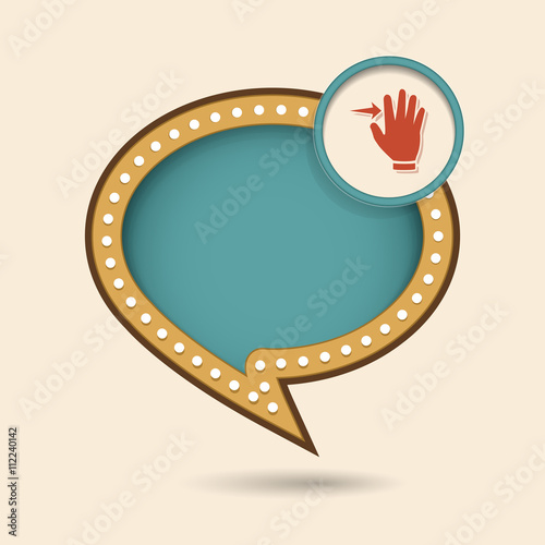 Dymek w stylu lat 70 z ikonką