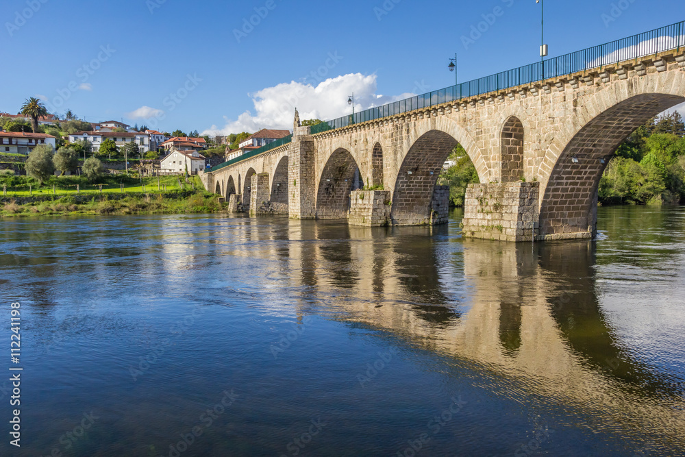 Historical roman bridge in Ponte da Barca