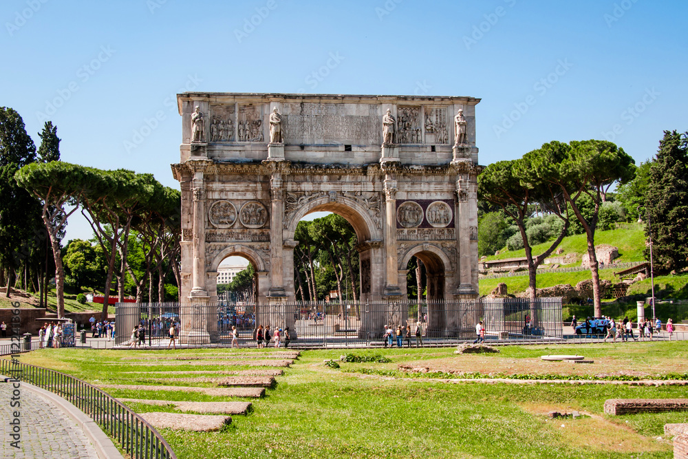 The triumphal arch of Constantine in Rome