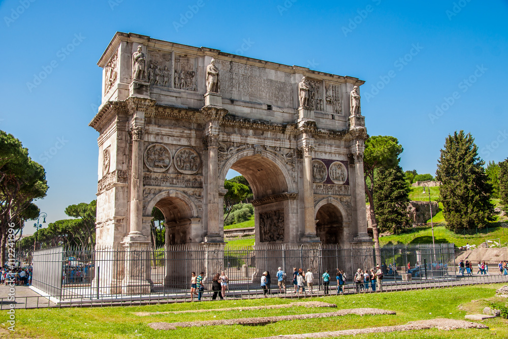 The triumphal arch of Constantine in Rome