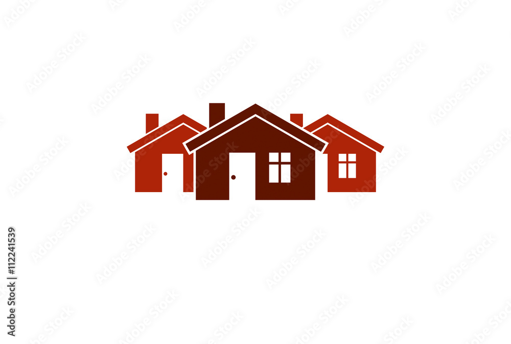 Abstract simple country houses vector illustration, homes image. Abstract simple country houses vector illustration, homes image.