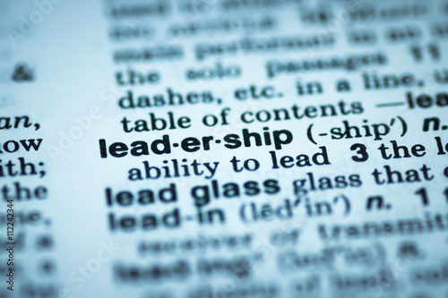 Konstfotografi Leadership enterprise company business concept and vision highlight word in dict