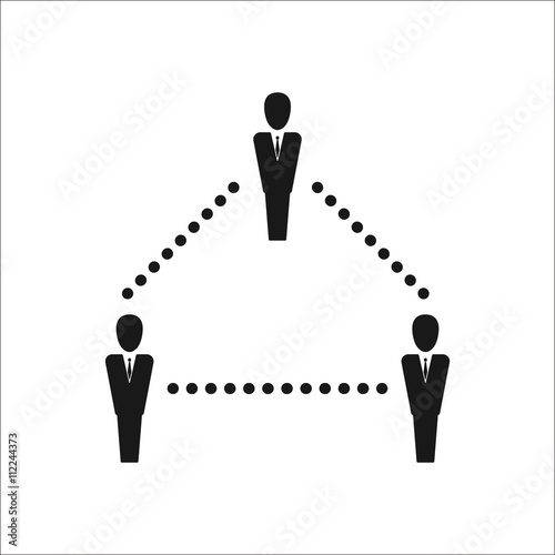 Team people connection sign simple icon on background
