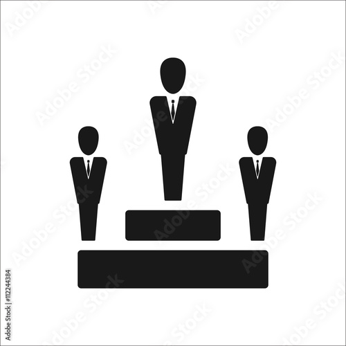 Team leader on stand sign simple icon on background