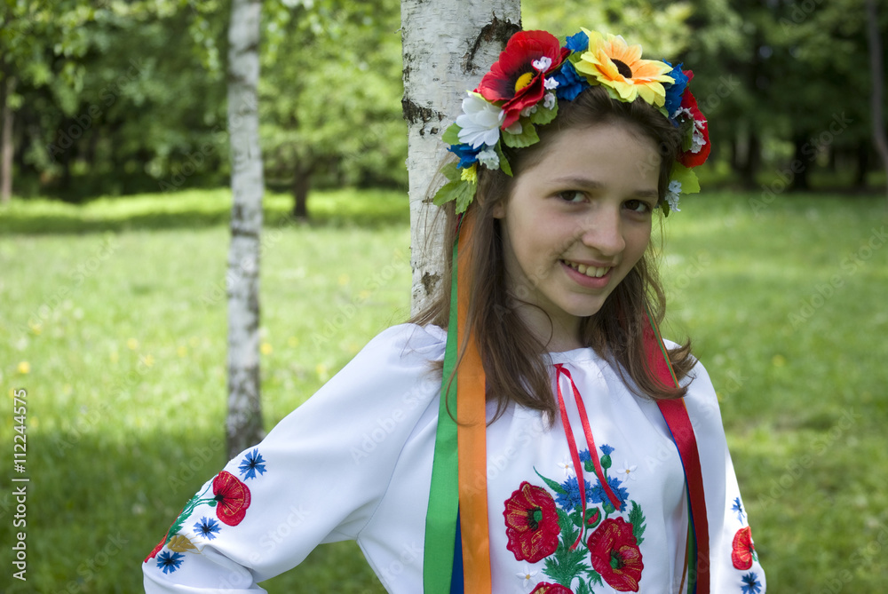Teenage girl in traditional Ukrainian costume Teenage girl in traditional Ukrainian costume