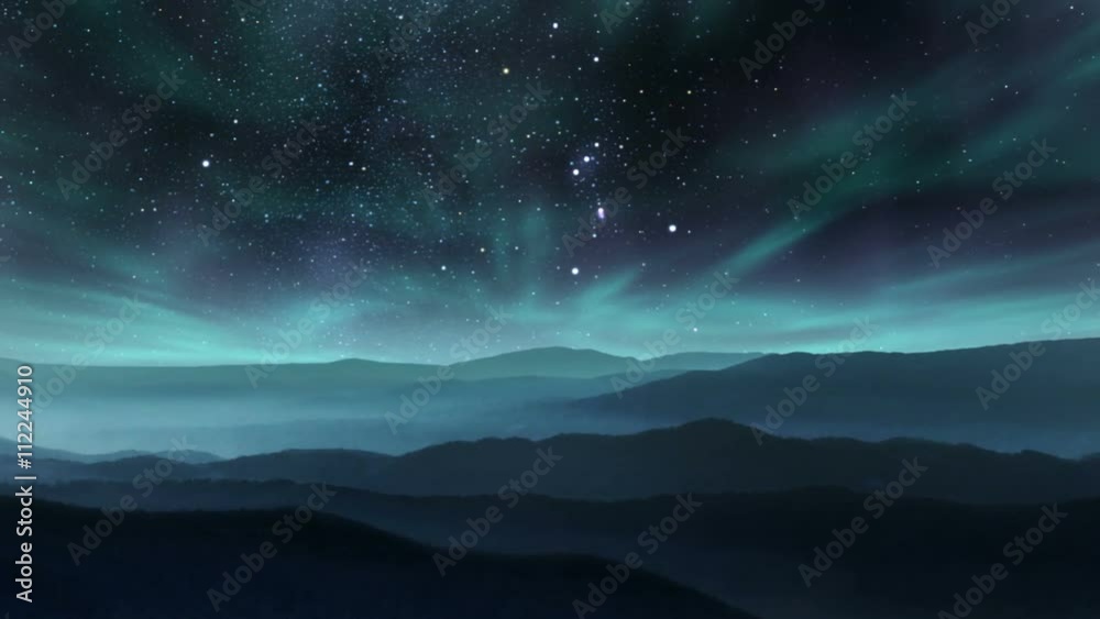 Aurora in the night sky
