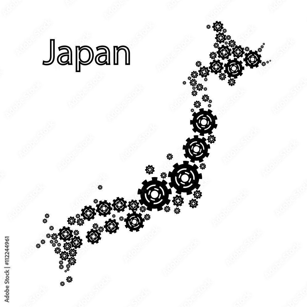 Abstract map of Japan