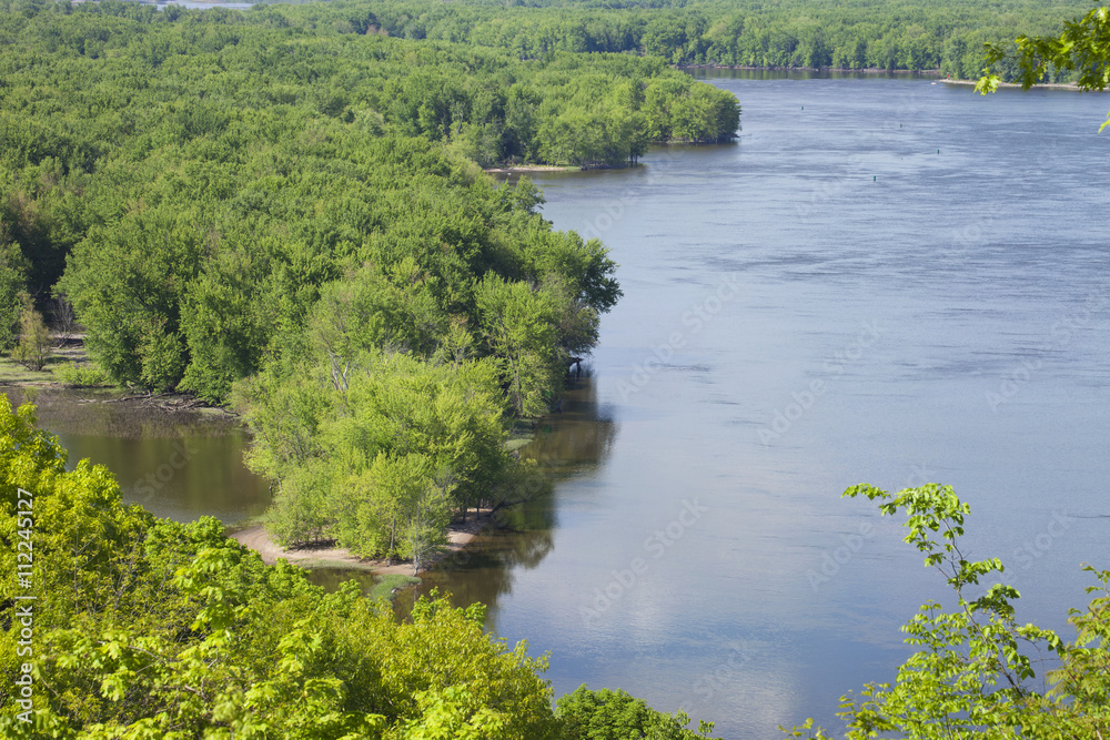 Mississippi River in Iowa during Spring