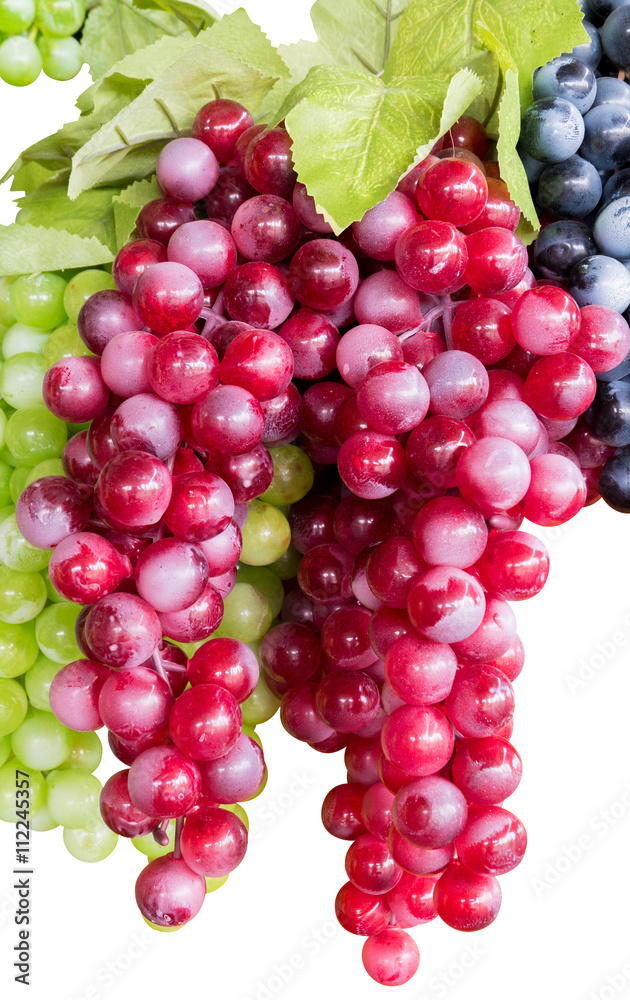 Plastic grape fruit, decorated isolate white background.