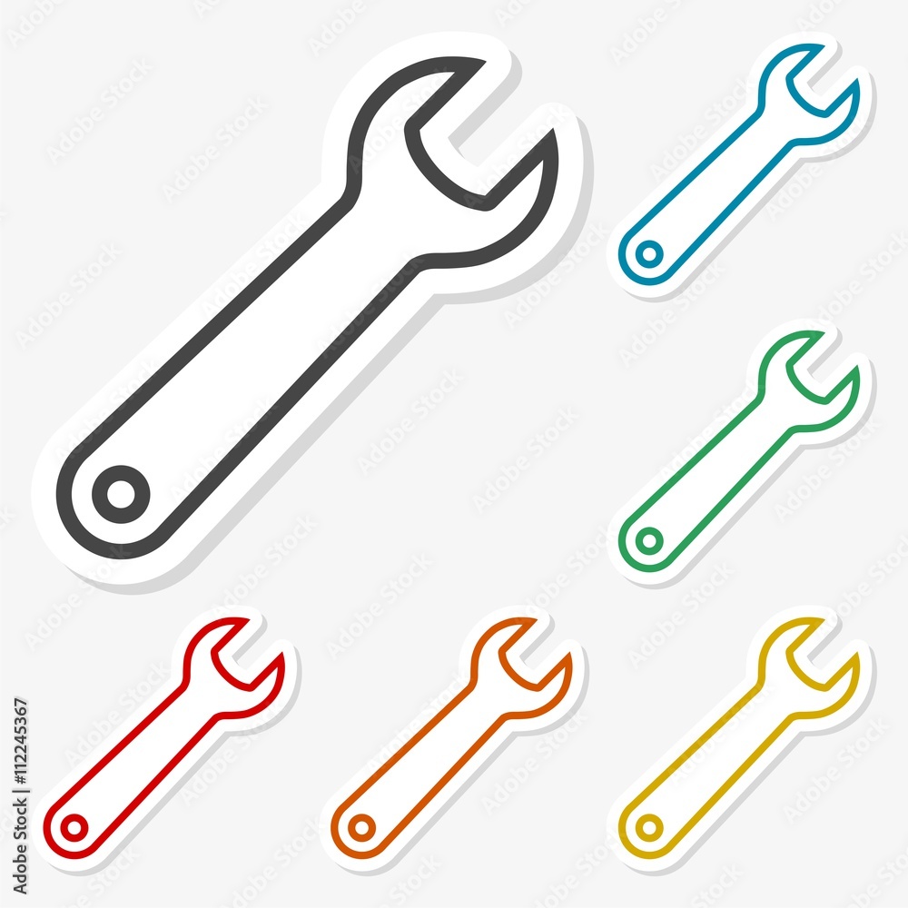 Wrench vector sticker set