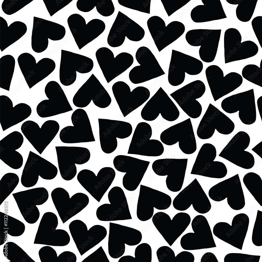 Black heart seamless pattern Black heart seamless pattern