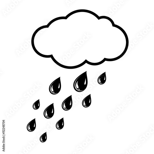 Cloud and rain drops icon Vector Illustration