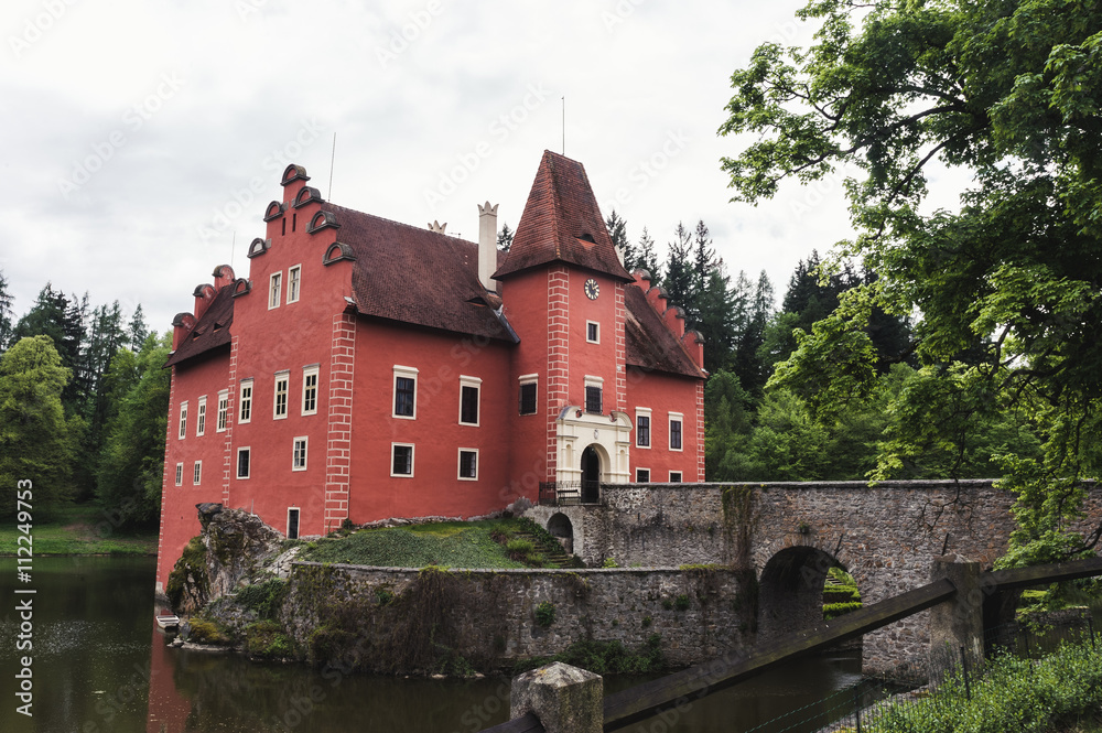 The castle of cervena Lhota in may.
