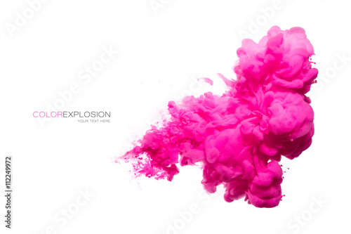 Pink Acrylic Ink in Water. Color Explosion photo