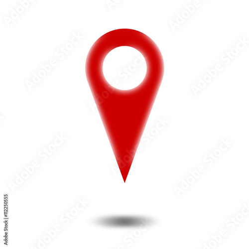 Red map pointer or pin icon
