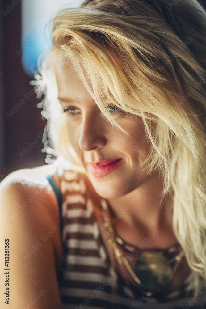 Close up of smiling Caucasian woman Close up of smiling Caucasian woman