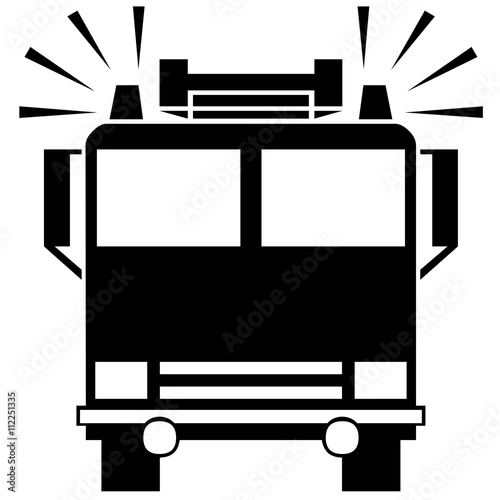 
fire engine. vector illustration. road sign