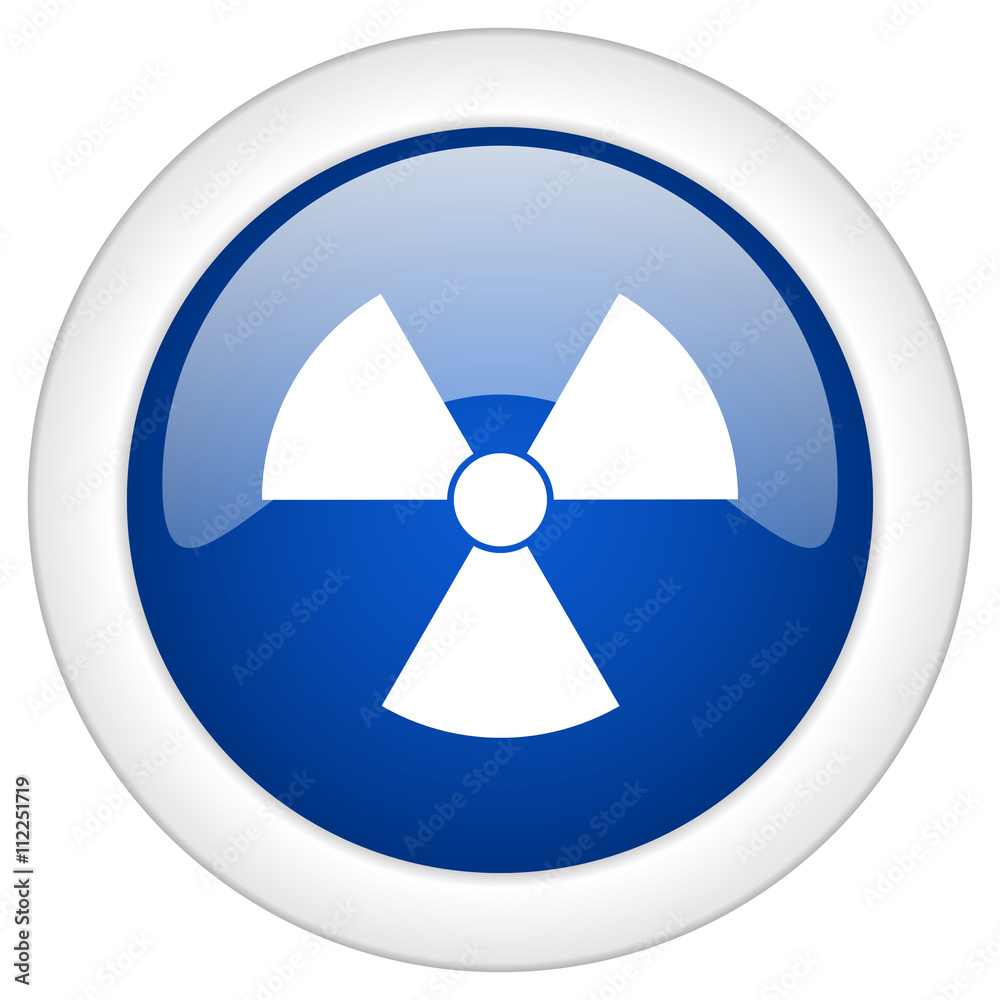 radiation icon, circle blue glossy internet button, web and mobile app illustration radiation icon, circle blue glossy internet button, web and mobile app illustration