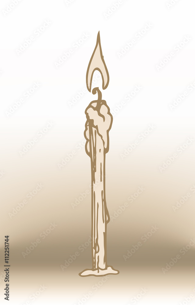 simple linear illustration of candle