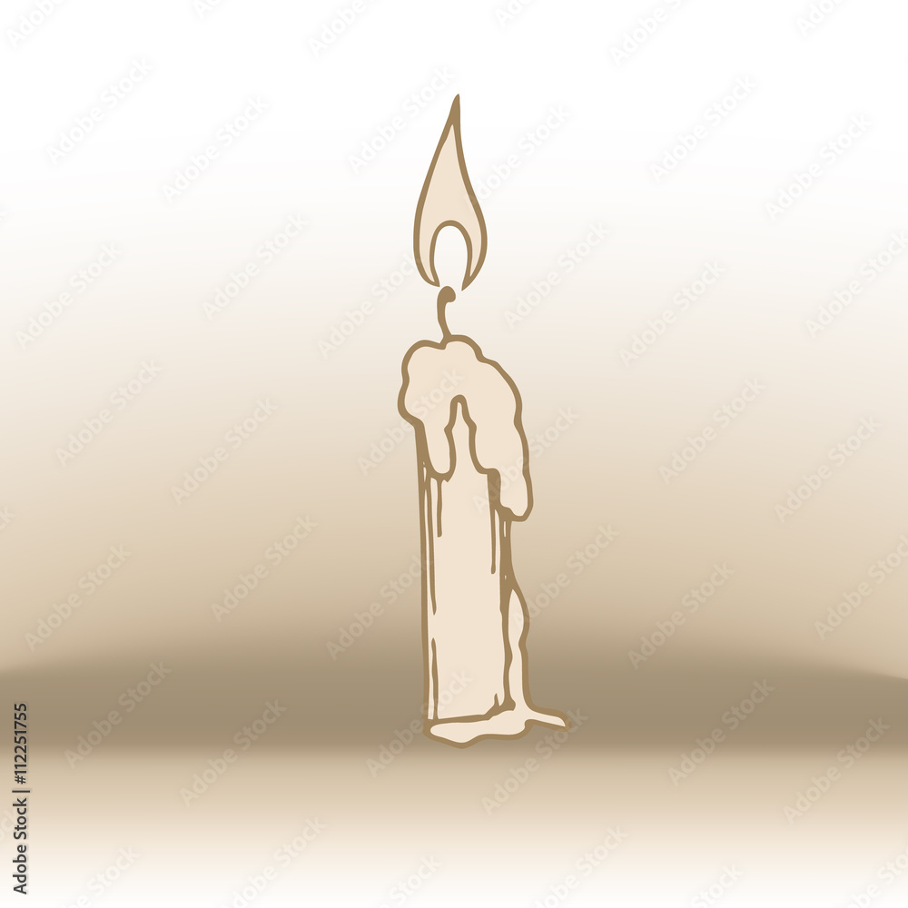 simple linear illustration of candle simple linear illustration of candle