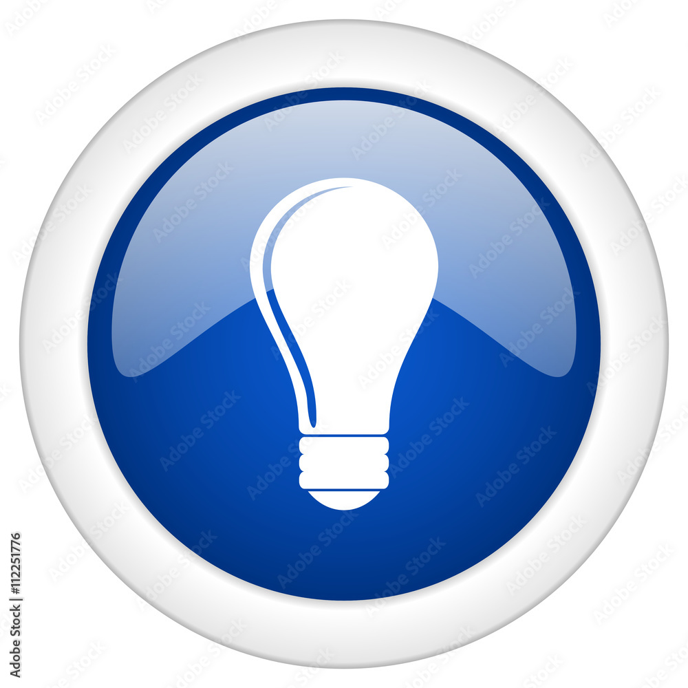 bulb icon, circle blue glossy internet button, web and mobile app illustration bulb icon, circle blue glossy internet button, web and mobile app illustration