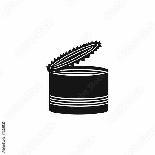 Open tin can icon, simple style