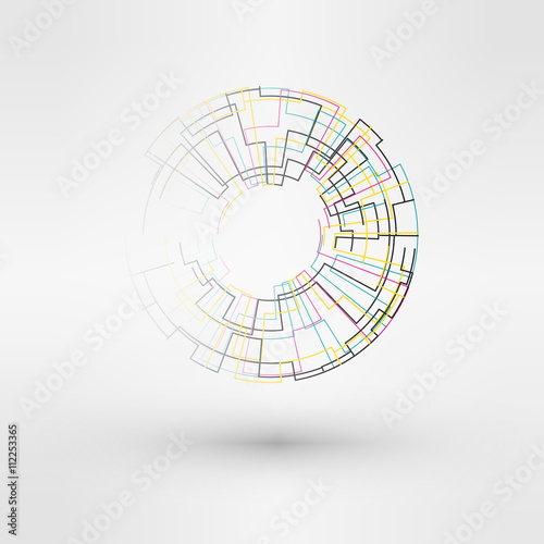 Sun icon made from power symbols. Solar energy logo design concept. Creative sign template.