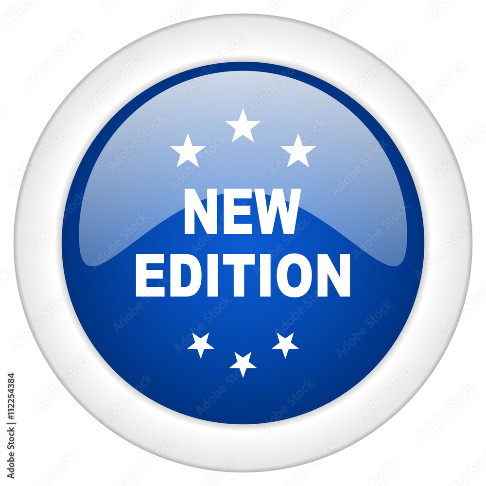 new edition icon, circle blue glossy internet button, web and mobile app illustration new edition icon, circle blue glossy internet button, web and mobile app illustration