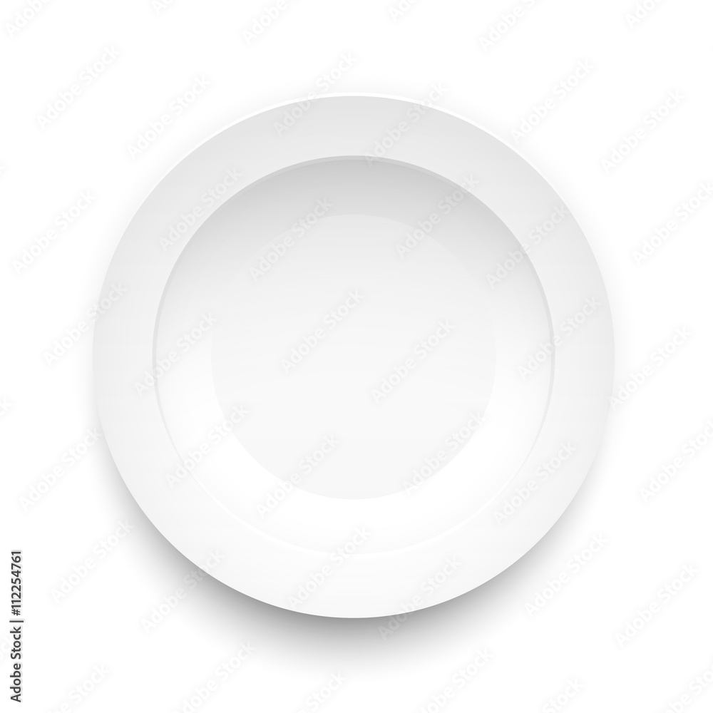 Plate circle on a white background object food, Vector illustration Plate circle on a white background object food, Vector illustration