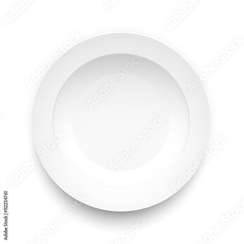 Plate circle on a white background object food, Vector illustration