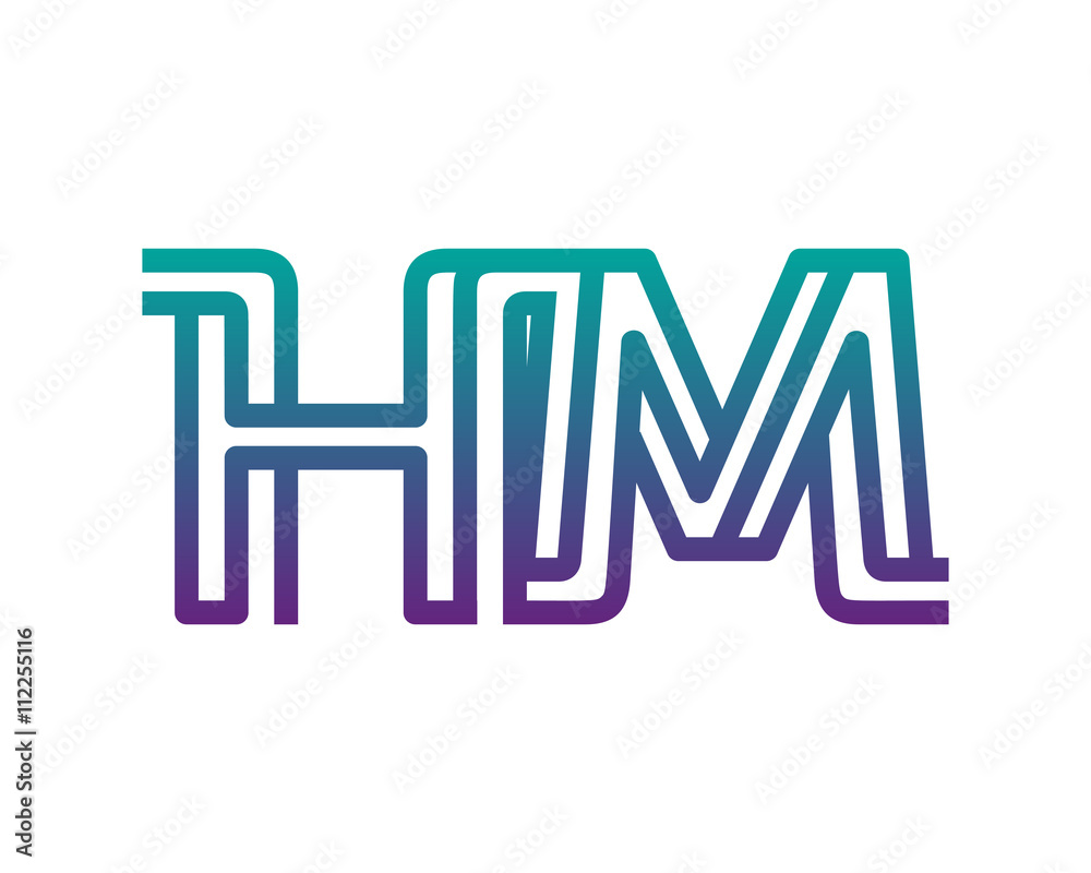 HM lines letter logo HM lines letter logo