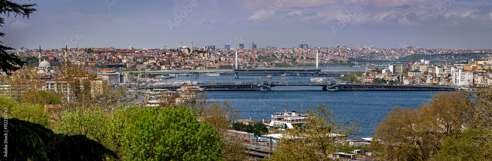 Panoramic view of Istanbul and the Bosphorous