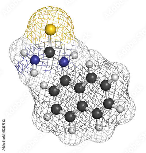 Alpha-naphthylthiourea (ANTU) rodenticide molecule. photo