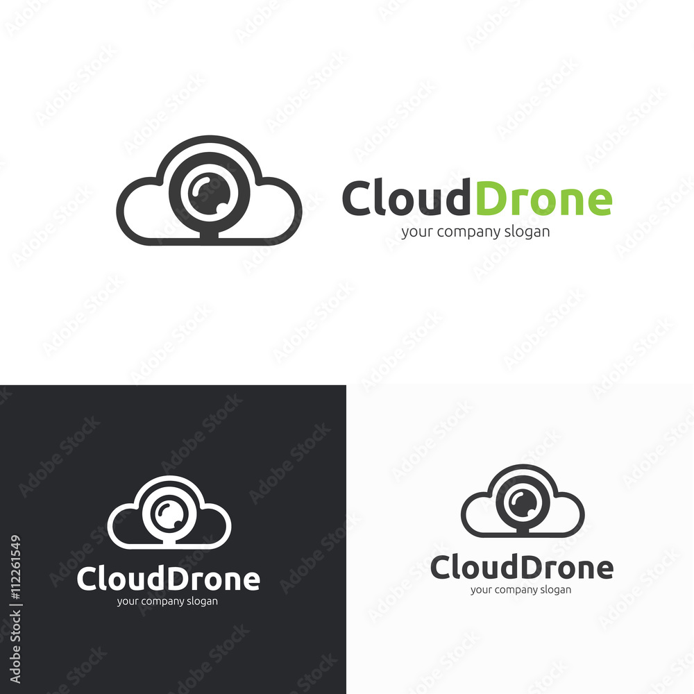 Drone Logo. Eye logo design template. vector logo template.