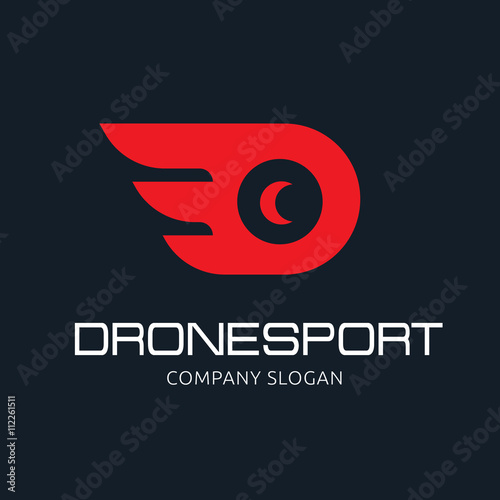 Drone Logo. Eye logo design template. vector logo template.