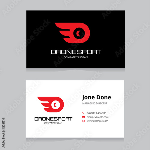 Drone Logo. Eye logo design template. vector logo template.
