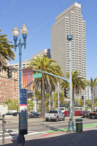 Canvas Print San Francisco downtown street scene california.